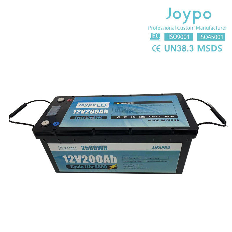RV Camper อายุยาว LFP Lifepo4 แบตเตอรี่ 12V 24V 100Ah 200Ah ด้วย Smart BMS
