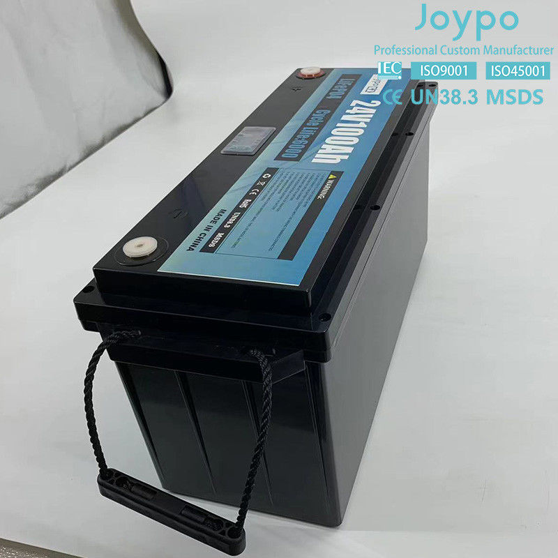 100Ah 200Ah แบตเตอรี่ลิตยูมไอออน LiFePO4 แบตเตอรี่วงจรลึก 24 วอลต์ สําหรับรถ RV