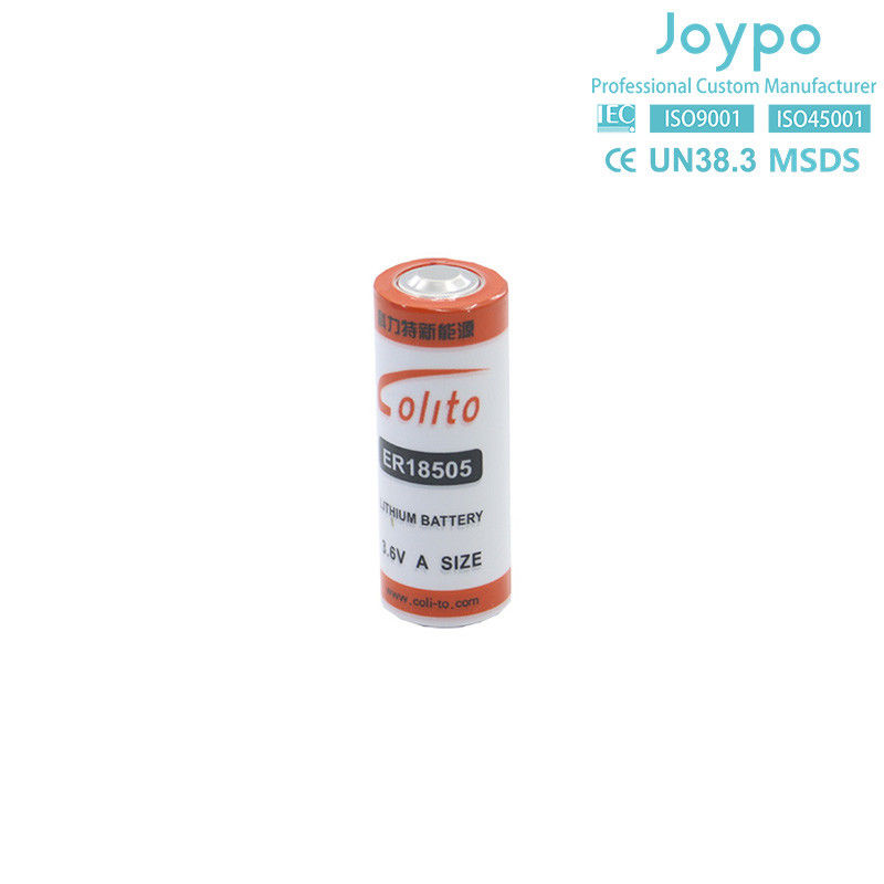 ER18505M เซลล์แบตเตอรี่ลิธีียมที่ไม่สามารถชาร์จใหม่ได้ 3.6V 3000mah ความหนาแน่นพลังงานสูง แบบสไพร่