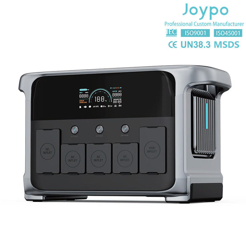 LiFePO4 แบตเตอรี่กลางแจ้ง โทรพกพลังงานแสงอาทิตย์ 1200W พร้อมแสง LED