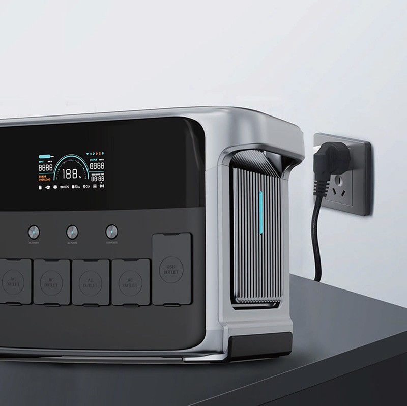 4.8kW 2.4kW พลังงานแสงอาทิตย์ เครื่องผลิตไฟฟ้าพกพา Lifepo4 สําหรับสํารองการตั้งแคมป์ฉุกเฉิน